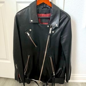 All Saints Medium Black Leather Biker Jacket